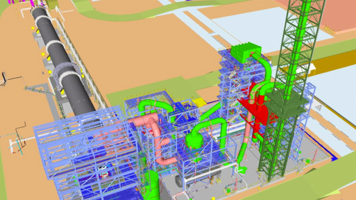 WSI 3D Render Feed Hood Building Stack Support Tower