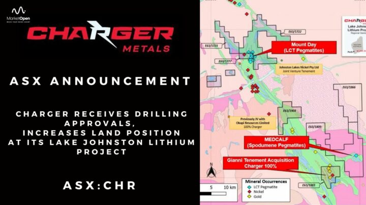 Charger Receives Drilling Approvals Increases Land Position at its Lake Johnston Lithium Project