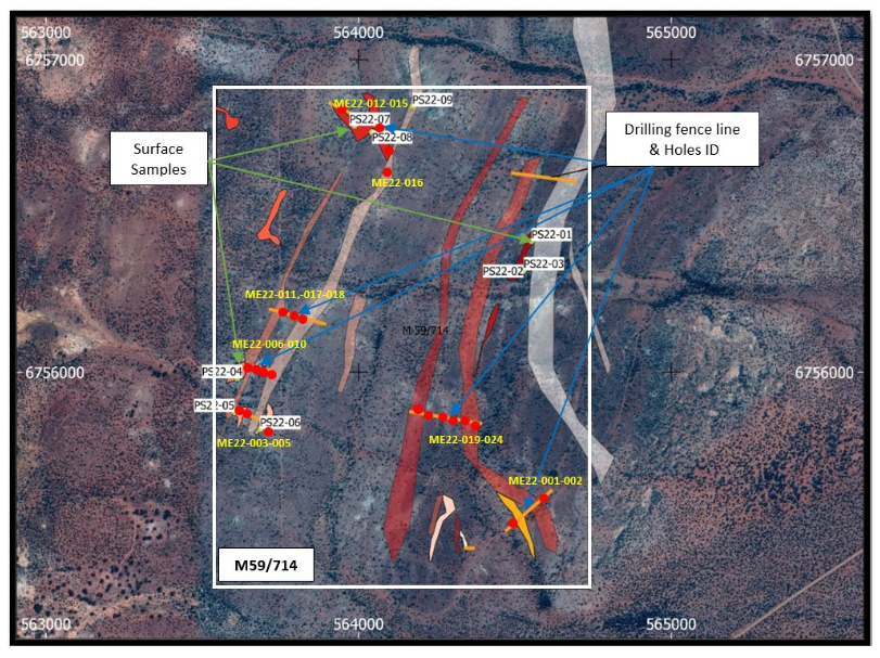 Map of drilling locations at Mt Edon