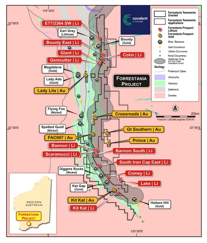 FRS Forestania tenements location map
