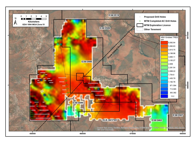 Geological map showing previous drilling at Pt Kidman and Seahorse prospects.