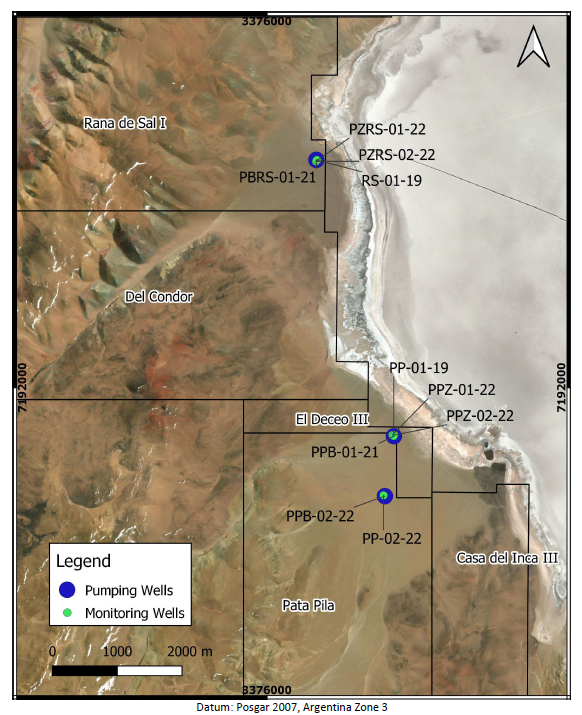 HMW project map of monitoring wells.