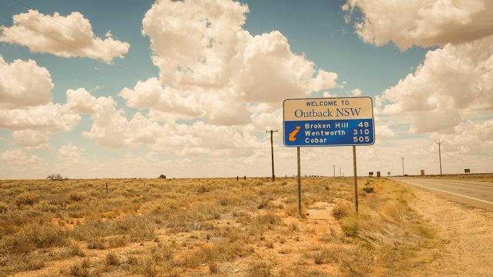ADOBE Broken Hill road sign