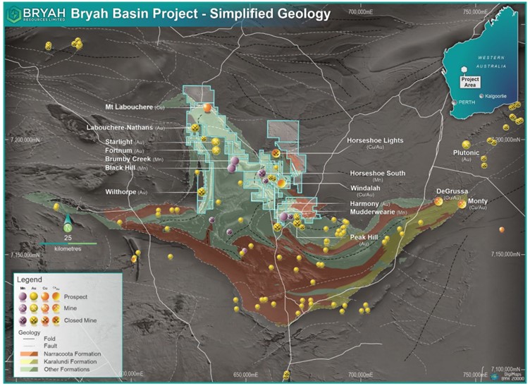 Bryah Basin Tenements and Regional Geology Map