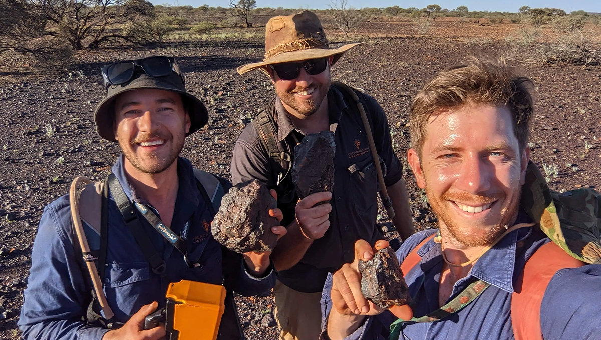 Dean Tuck (centre) and the Yin exploration team.