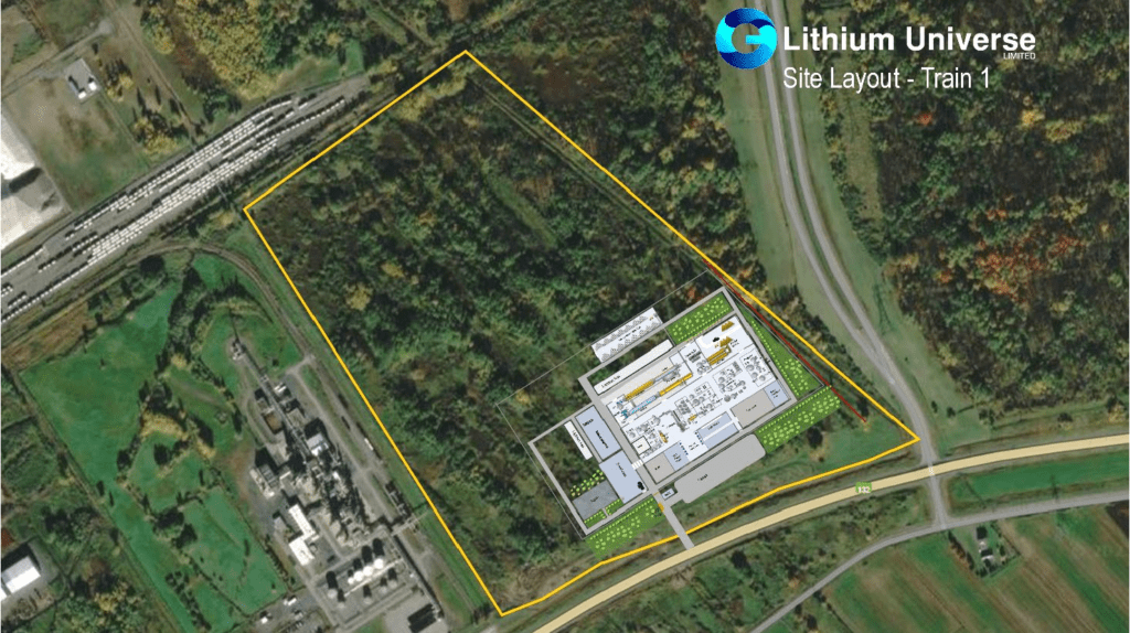 Lithium Universe proposes a Bécancour lithium refinery site location Lithium Universe proposes a Bécancour lithium refinery site location